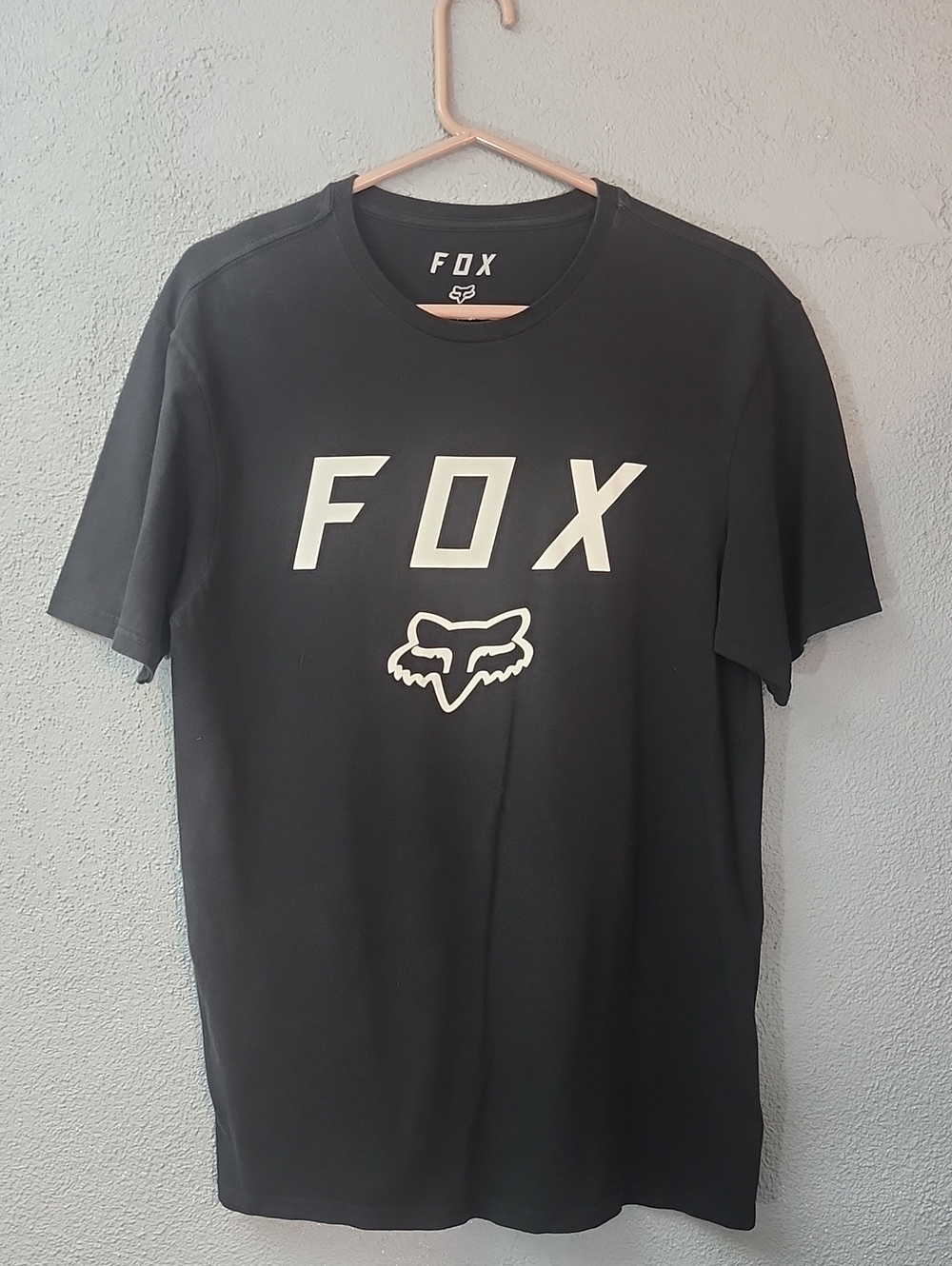 Fox Black Tee with White Logo and Fox Head